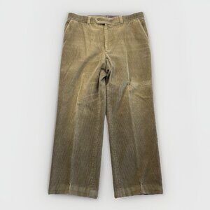 VTG Mr Leggs Men Beige Corduroy Pleated Pants Canada Made Preppy Old Money Read